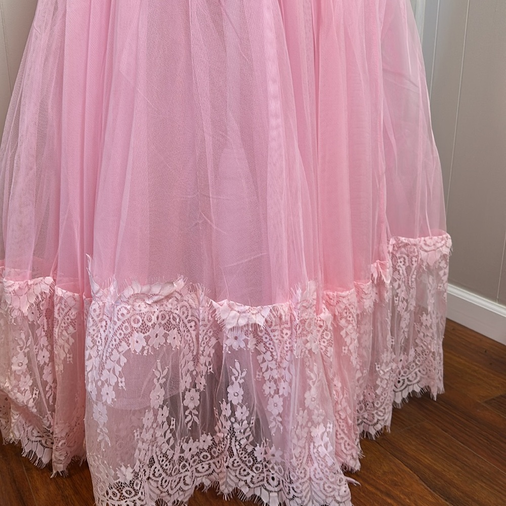 NWT Dolls Kill Widow Dance With Death Sleeveless Maxi Dress - Pink - Picture 8 of 16